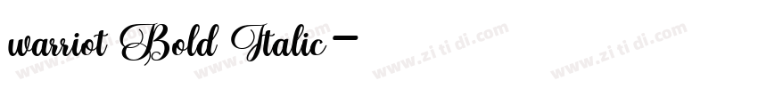 warriot Bold Italic字体转换